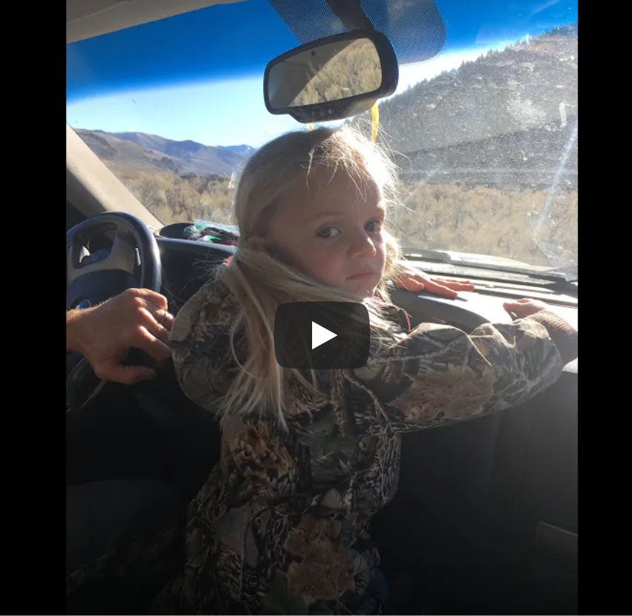Video of a girl standing in a car